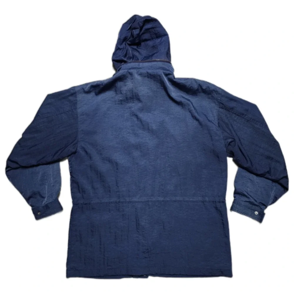 Vintage Mountaintek Utility‎ Jacket Mens XL Blue Mountain Parka Retractable Hood